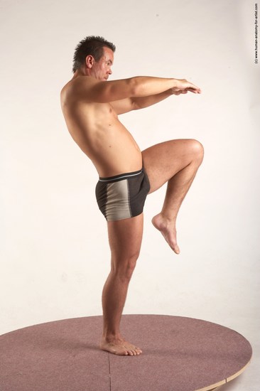 Underwear Martial art Man White Standing poses - ALL Average Short Brown Standing poses - simple Academic