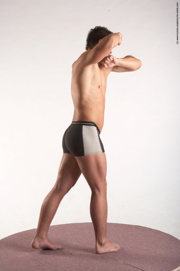 Underwear Martial art Man White Standing poses - ALL Average Short Brown Standing poses - simple Academic