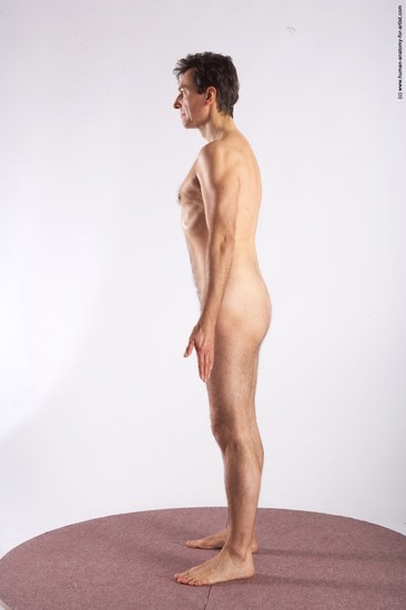 Nude Man White Standing poses - ALL Slim Short Brown Standing poses - simple Realistic