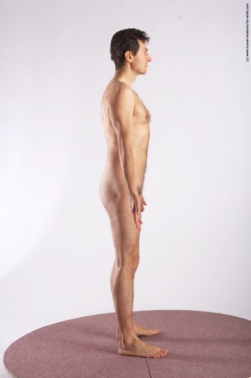 Nude Man White Standing poses - ALL Slim Short Brown Standing poses - simple Realistic