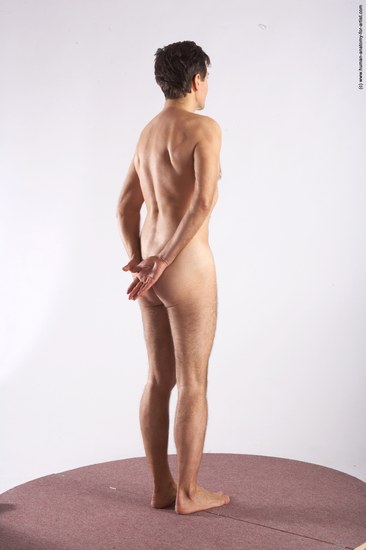 Nude Man White Standing poses - ALL Slim Short Brown Standing poses - simple Realistic