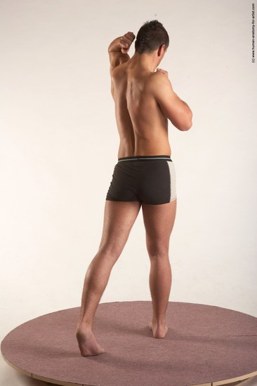 Underwear Martial art Man White Standing poses - ALL Average Short Brown Standing poses - simple Academic