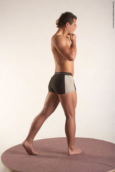 Underwear Martial art Man White Standing poses - ALL Average Short Brown Standing poses - simple Academic