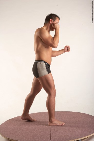 Underwear Martial art Man White Standing poses - ALL Average Short Brown Standing poses - simple Academic