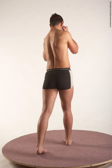 Underwear Martial art Man White Standing poses - ALL Average Short Brown Standing poses - simple Academic