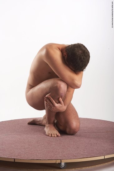 Nude Man White Sitting poses - simple Average Short Brown Sitting poses - ALL Realistic