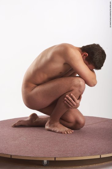 Nude Man White Sitting poses - simple Average Short Brown Sitting poses - ALL Realistic