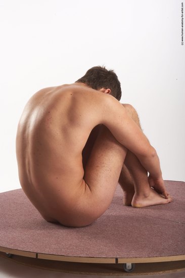 Nude Man White Sitting poses - simple Average Short Brown Sitting poses - ALL Realistic