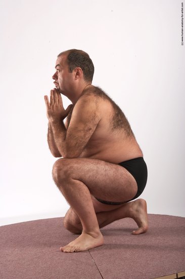 Underwear Man White Kneeling poses - ALL Chubby Bald Brown Kneeling poses - on both knees Academic