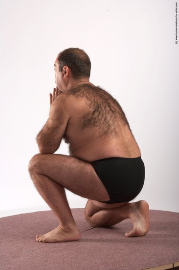 Underwear Man White Kneeling poses - ALL Chubby Bald Brown Kneeling poses - on both knees Academic