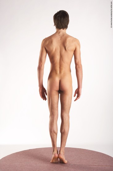 Nude Man White Standing poses - ALL Slim Short Brown Standing poses - simple Realistic