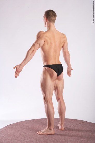 Swimsuit Man White Standing poses - ALL Muscular Short Brown Standing poses - simple Academic