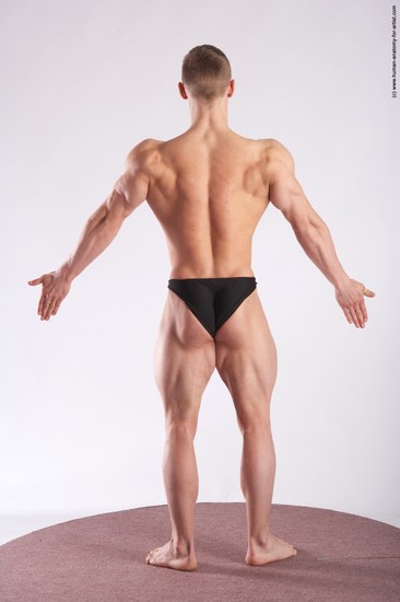 Swimsuit Man White Standing poses - ALL Muscular Short Brown Standing poses - simple Academic