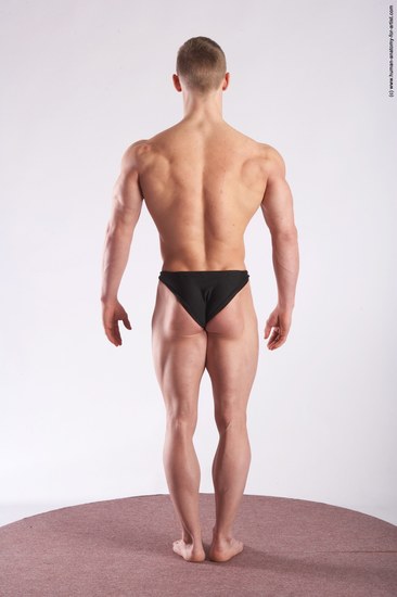 Swimsuit Man White Standing poses - ALL Muscular Short Brown Standing poses - simple Academic