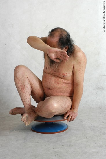 and more Nude Man Asian Sitting poses - simple Chubby Bald Black Sitting poses - ALL Realistic