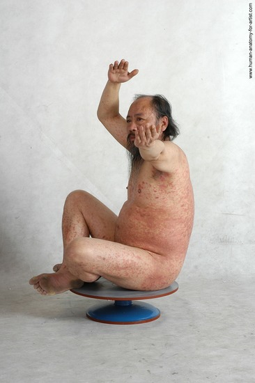 and more Nude Man Asian Sitting poses - simple Chubby Bald Black Sitting poses - ALL Realistic