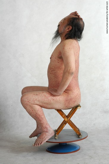 and more Nude Man Asian Sitting poses - simple Chubby Bald Black Sitting poses - ALL Realistic