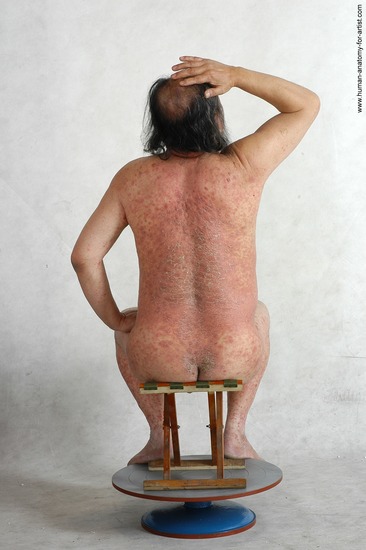 and more Nude Man Asian Sitting poses - simple Chubby Bald Black Sitting poses - ALL Realistic