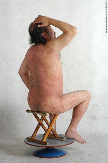 and more Nude Man Asian Sitting poses - simple Chubby Bald Black Sitting poses - ALL Realistic