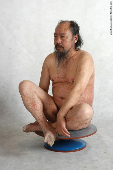 and more Nude Man Asian Sitting poses - simple Chubby Bald Black Sitting poses - ALL Realistic