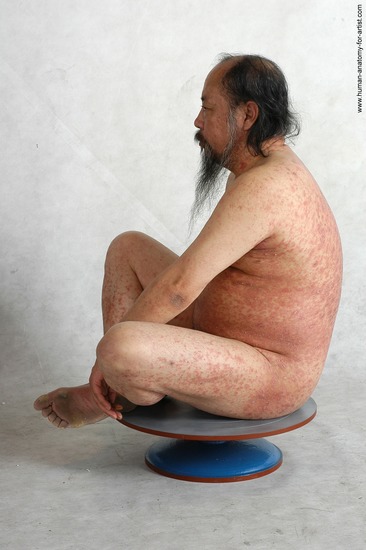 and more Nude Man Asian Sitting poses - simple Chubby Bald Black Sitting poses - ALL Realistic