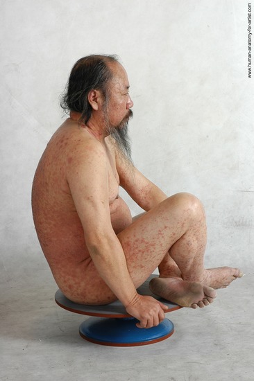 and more Nude Man Asian Sitting poses - simple Chubby Bald Black Sitting poses - ALL Realistic