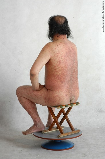 and more Nude Man Asian Sitting poses - simple Chubby Bald Black Sitting poses - ALL Realistic