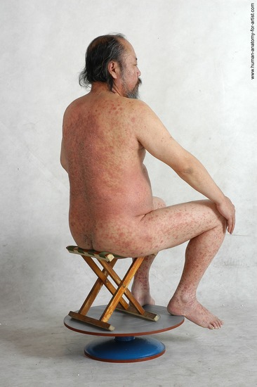 and more Nude Man Asian Sitting poses - simple Chubby Bald Black Sitting poses - ALL Realistic