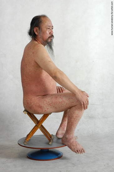 and more Nude Man Asian Sitting poses - simple Chubby Bald Black Sitting poses - ALL Realistic