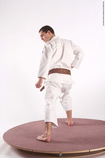 Nude Martial art Man White Standing poses - ALL Athletic Short Brown Standing poses - simple Realistic