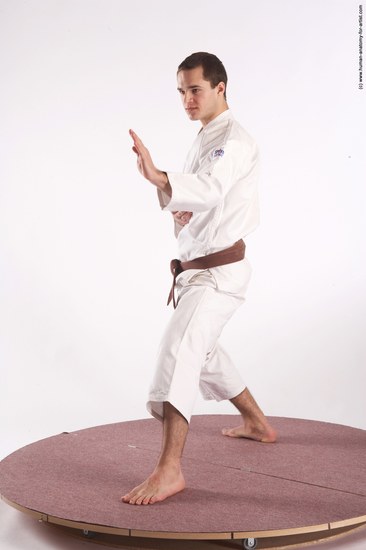 Nude Martial art Man White Standing poses - ALL Athletic Short Brown Standing poses - simple Realistic