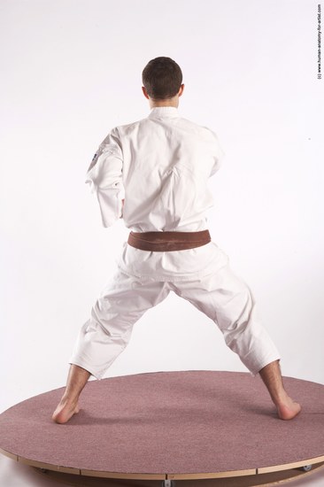 Nude Martial art Man White Standing poses - ALL Athletic Short Brown Standing poses - simple Realistic