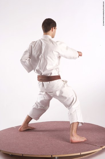 Nude Martial art Man White Standing poses - ALL Athletic Short Brown Standing poses - simple Realistic