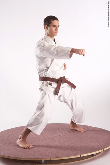 Nude Martial art Man White Standing poses - ALL Athletic Short Brown Standing poses - simple Realistic