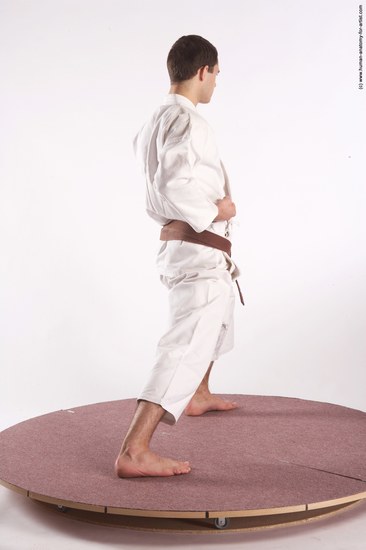 Nude Martial art Man White Standing poses - ALL Athletic Short Brown Standing poses - simple Realistic