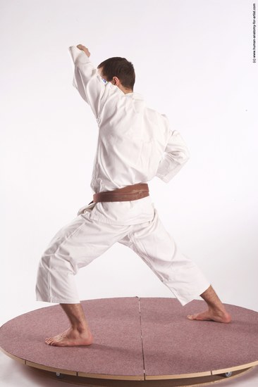 Nude Martial art Man White Standing poses - ALL Athletic Short Brown Standing poses - simple Realistic