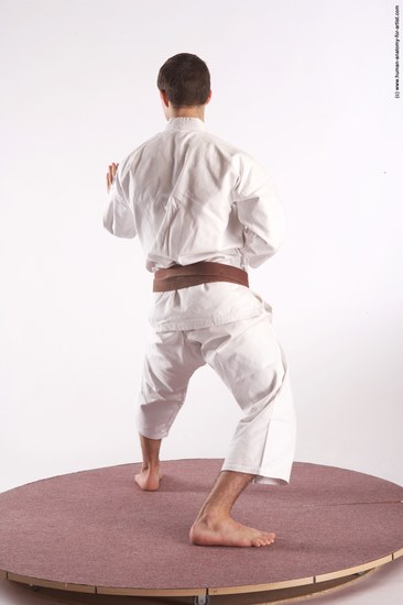 Nude Martial art Man White Standing poses - ALL Athletic Short Brown Standing poses - simple Realistic