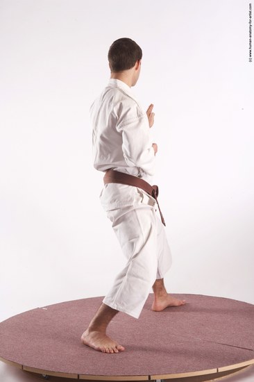 Nude Martial art Man White Standing poses - ALL Athletic Short Brown Standing poses - simple Realistic