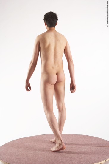 Nude Man White Moving poses Slim Short Brown Realistic