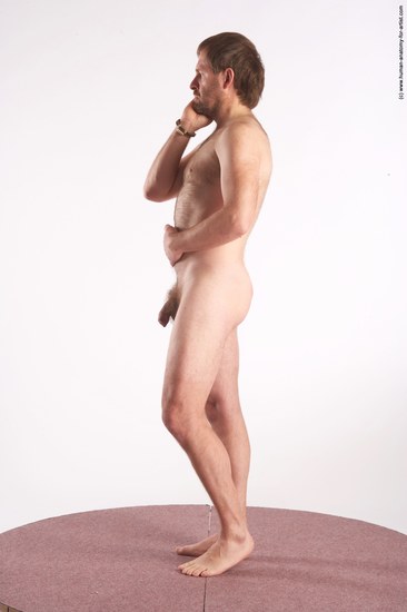 Nude Man White Standing poses - ALL Slim Short Brown Standing poses - simple Realistic