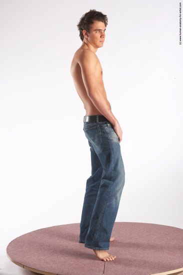 Casual Man White Standing poses - ALL Slim Short Brown Standing poses - simple Academic