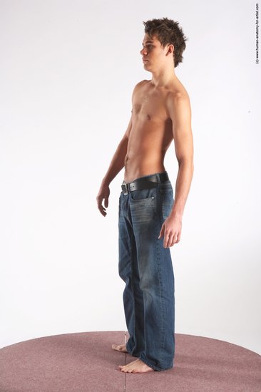 Casual Man White Standing poses - ALL Slim Short Brown Standing poses - simple Academic