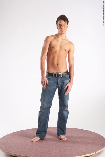 Casual Man White Standing poses - ALL Slim Short Brown Standing poses - simple Academic