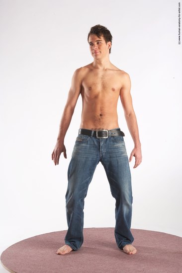 Casual Man White Standing poses - ALL Slim Short Brown Standing poses - simple Academic