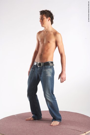 Casual Man White Standing poses - ALL Slim Short Brown Standing poses - simple Academic