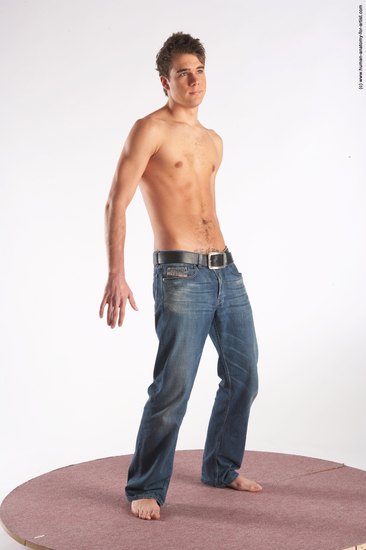 Casual Man White Standing poses - ALL Slim Short Brown Standing poses - simple Academic