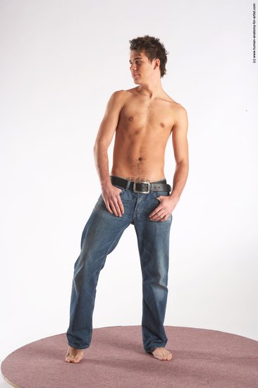 Casual Man White Standing poses - ALL Slim Short Brown Standing poses - simple Academic