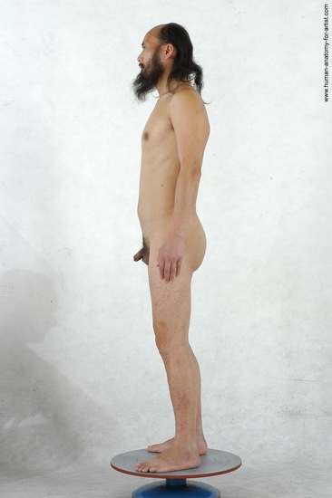 Nude Man Asian Standing poses - ALL Slim Bald Black Standing poses - simple Realistic