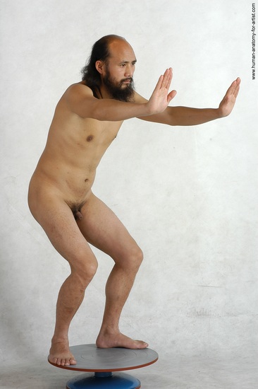 Nude Man Asian Standing poses - ALL Slim Bald Black Standing poses - simple Realistic