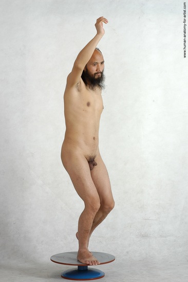 Nude Man Asian Standing poses - ALL Slim Bald Black Standing poses - simple Realistic